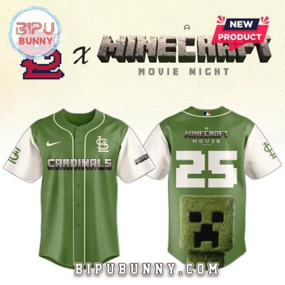 St. Louis Cardinals MLB x Minecraft Movie Night Baseball Jersey