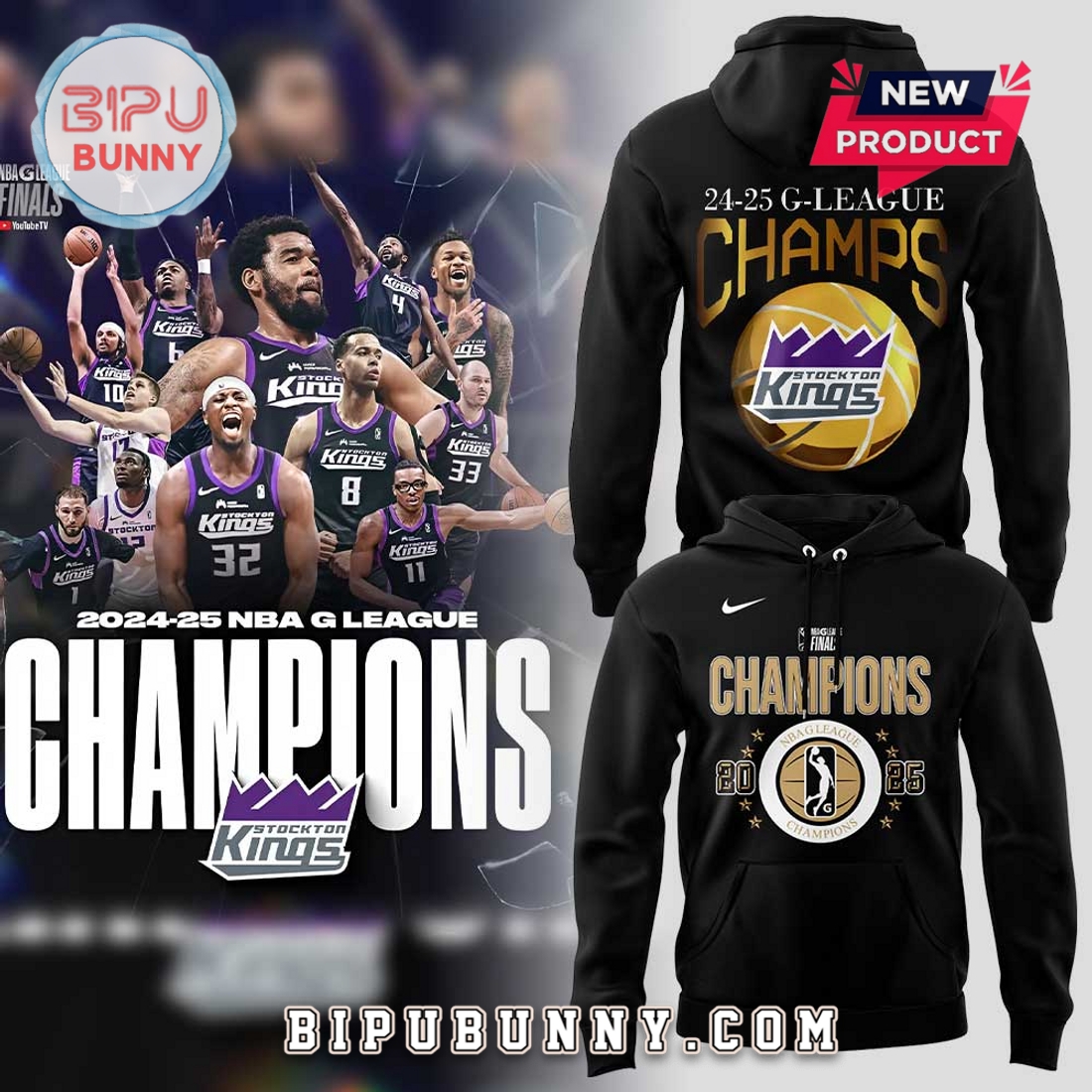 Stockton Kings G-League Champions 2025 Hoodie Stockton Kings G-League Champions 2025 Hoodie