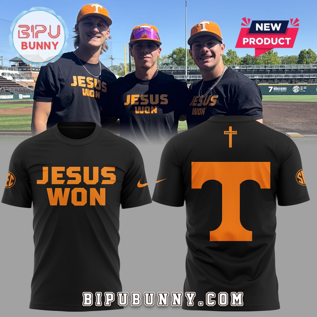 Tennessee Volunteers Jesus Won Black Hoodie Tennessee Volunteers Jesus Won Black Hoodie
