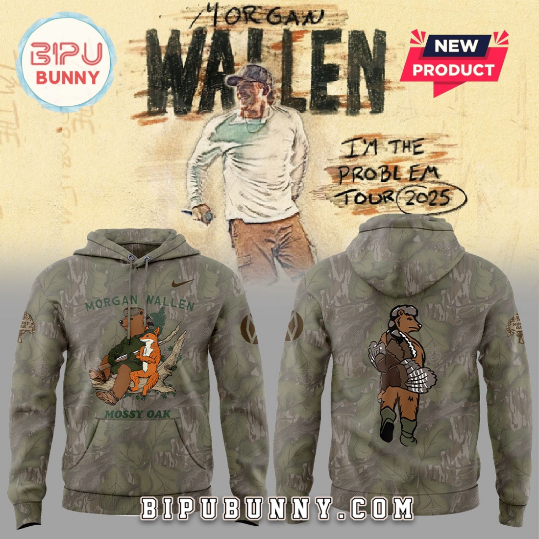 The Mossy Oak x Morgan Wallen Camo Hoodie The Mossy Oak x Morgan Wallen Camo Hoodie