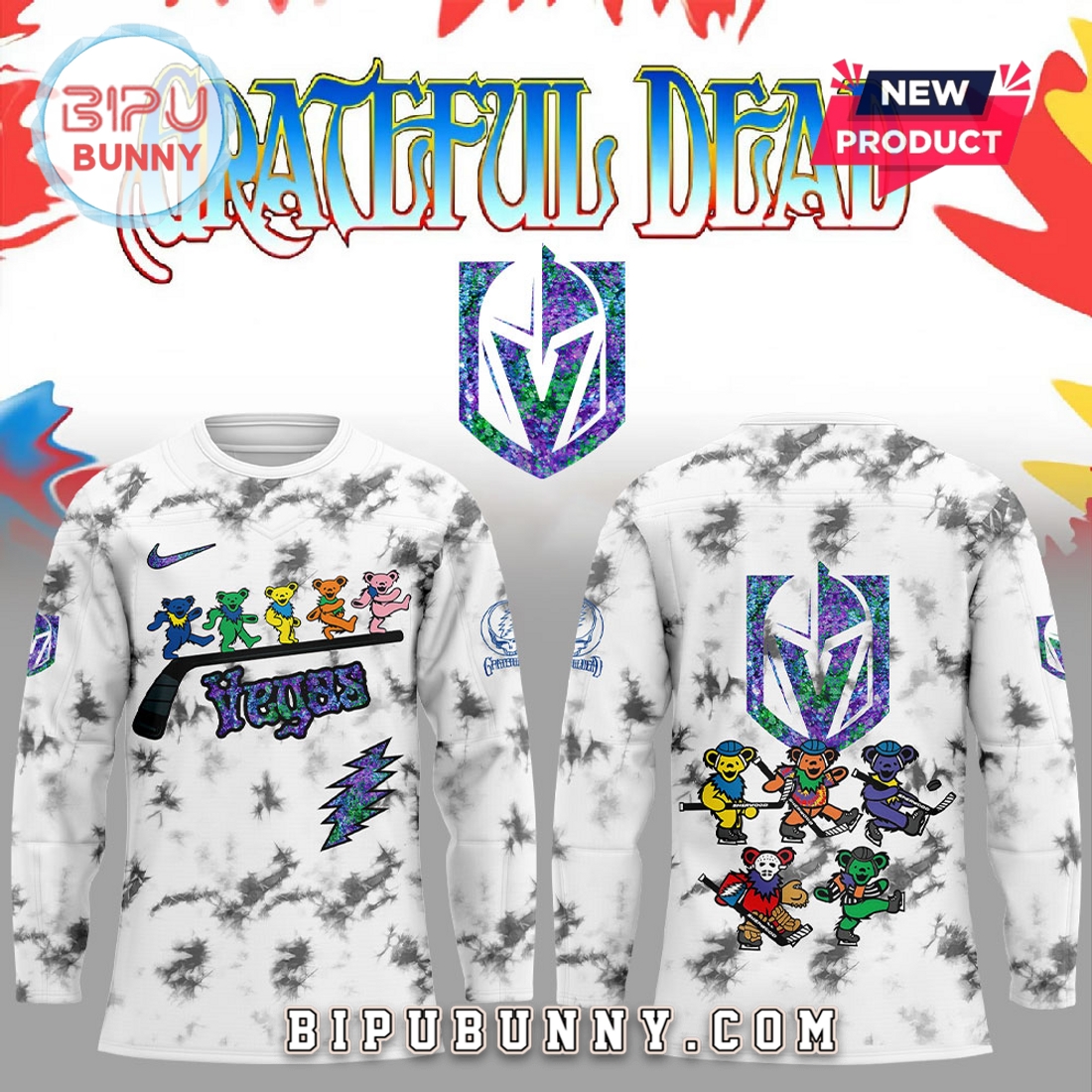 Vegas Golden Knights Grateful Dead Night Hockey Jersey Vegas Golden Knights Grateful Dead Night Hockey Jersey