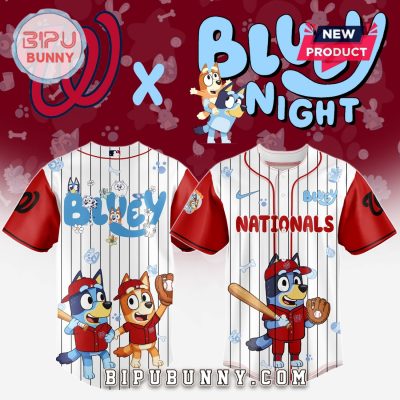 Washington Nationals MLB x Bluey And Bingo Baseball Jersey