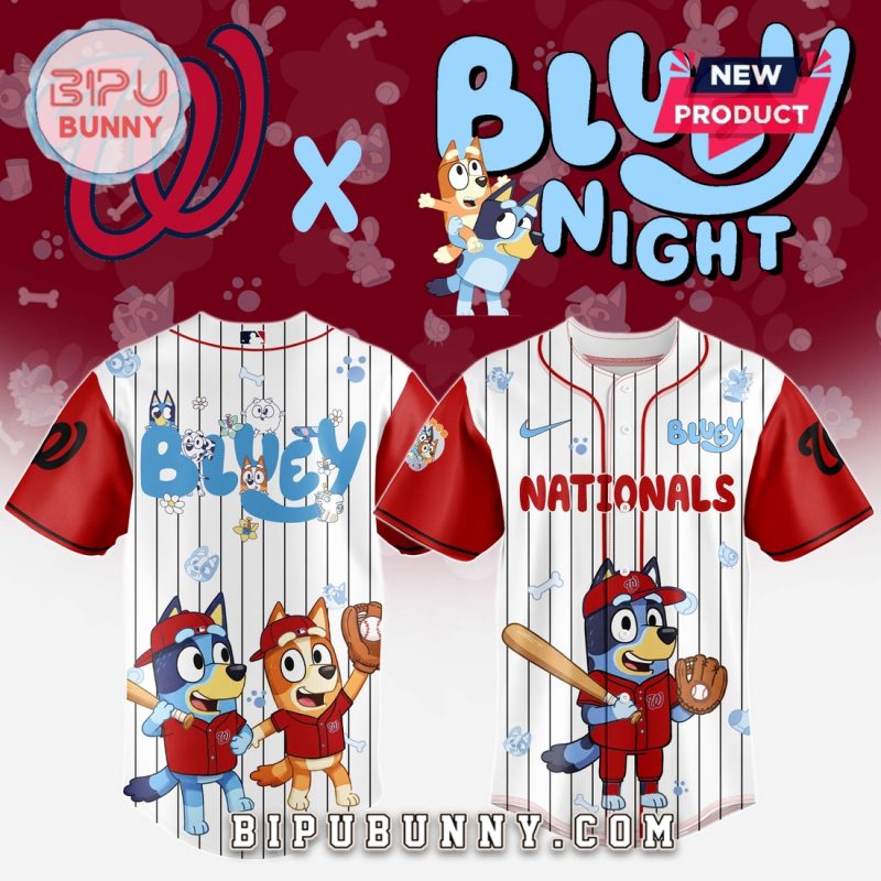 Washington Nationals MLB x Bluey And Bingo Baseball Jersey