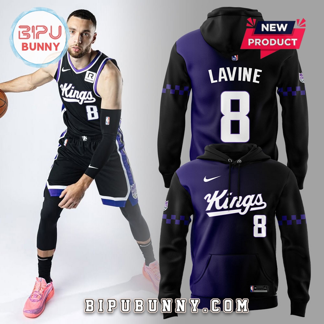 Zach LaVine Arrived Sacramento Kings Hoodie And Pants Zach LaVine Arrived Sacramento Kings Hoodie And Pants