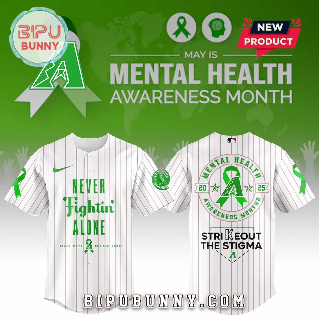 Arizona Diamondbacks MLB Mental Health Awareness Baseball Jersey Arizona Diamondbacks MLB Mental Health Awareness Baseball Jersey