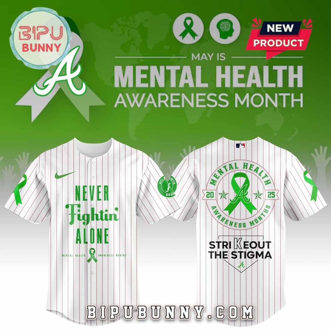 Atlanta Braves MLB Mental Health Awareness Baseball Jersey Atlanta Braves MLB Mental Health Awareness Baseball Jersey