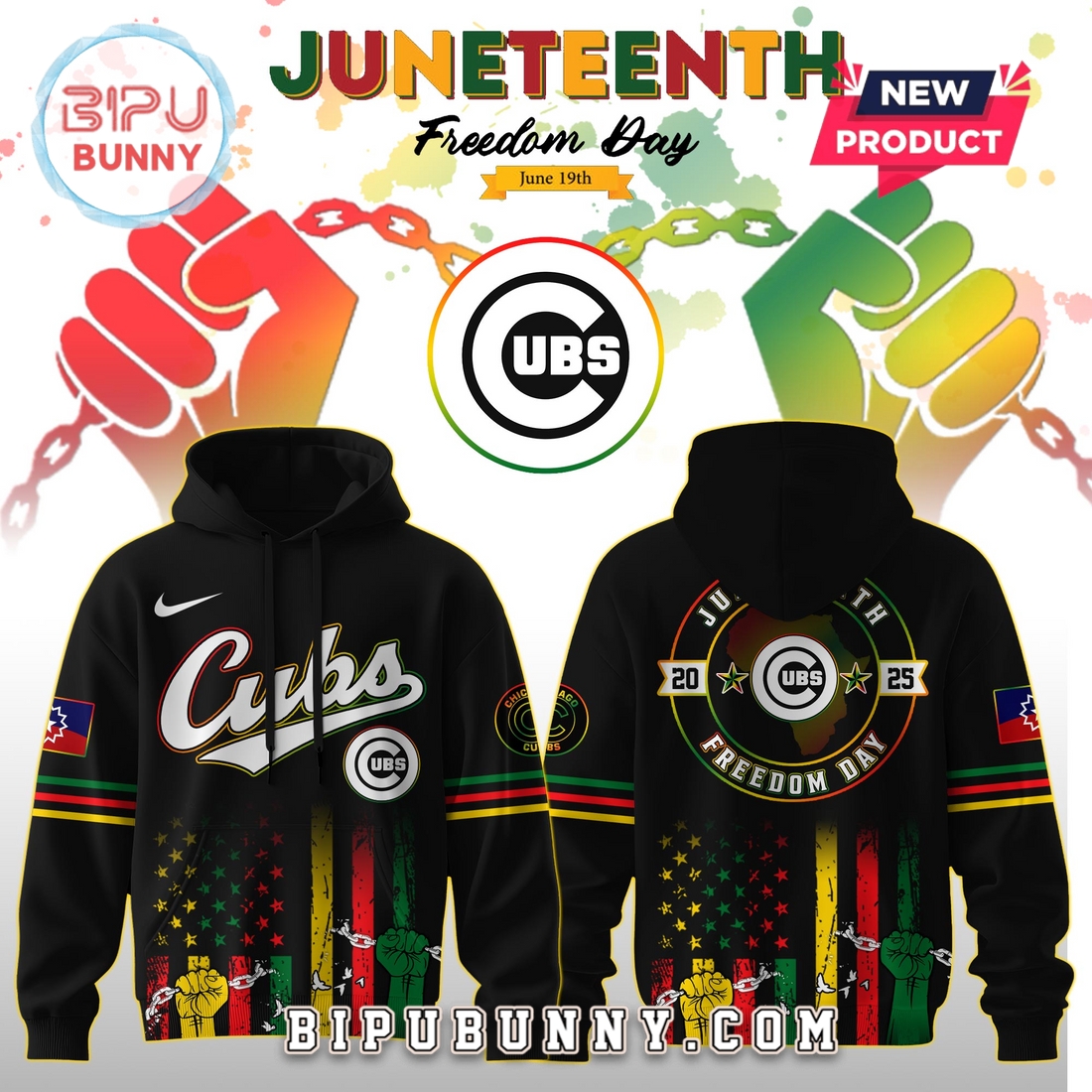 Chicago Cubs MLB x Juneteenth Freedom Day Hoodie And Pants Chicago Cubs MLB x Juneteenth Freedom Day Hoodie And Pants