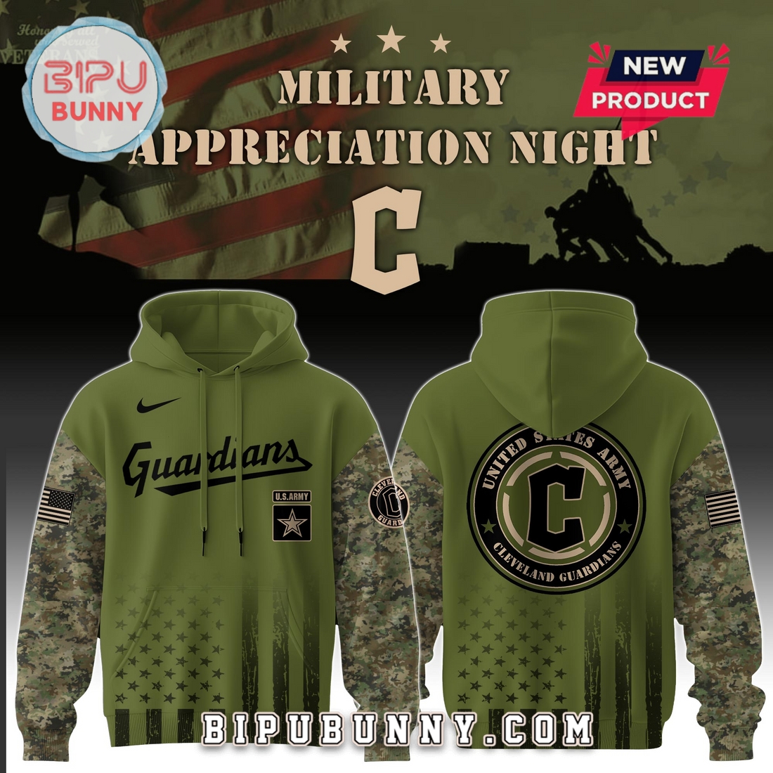 Cleveland Guardians MLB x Army Military Appreciation Night Hoodie And Pants Cleveland Guardians MLB x Army Military Appreciation Night Hoodie And Pants