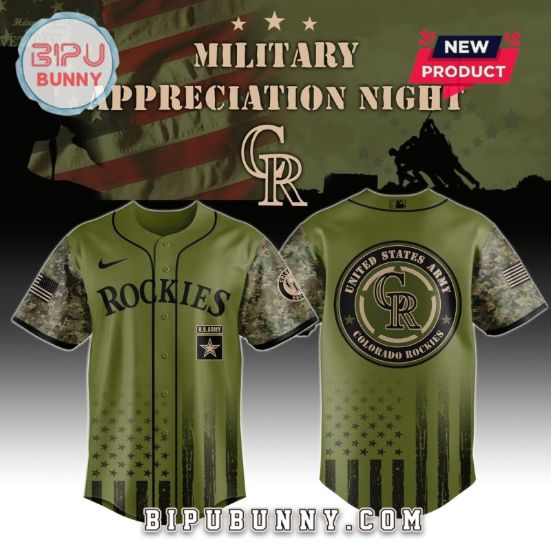 Colorado Rockies MLB x Army Military Appreciation Night Baseball Jersey