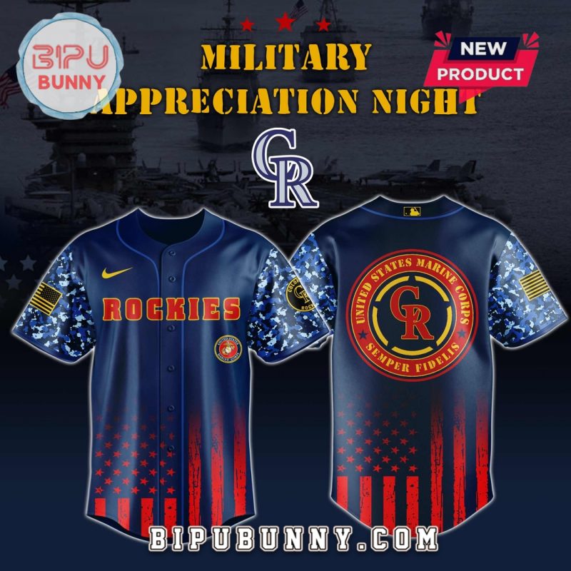 Colorado Rockies MLB x Marine Corps Military Appreciation Baseball Jersey