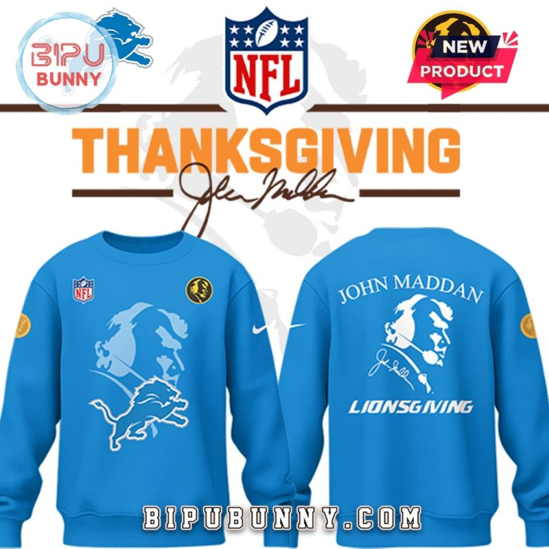 Detroit Lions – Thanksgiving Day John Madden Hoodie