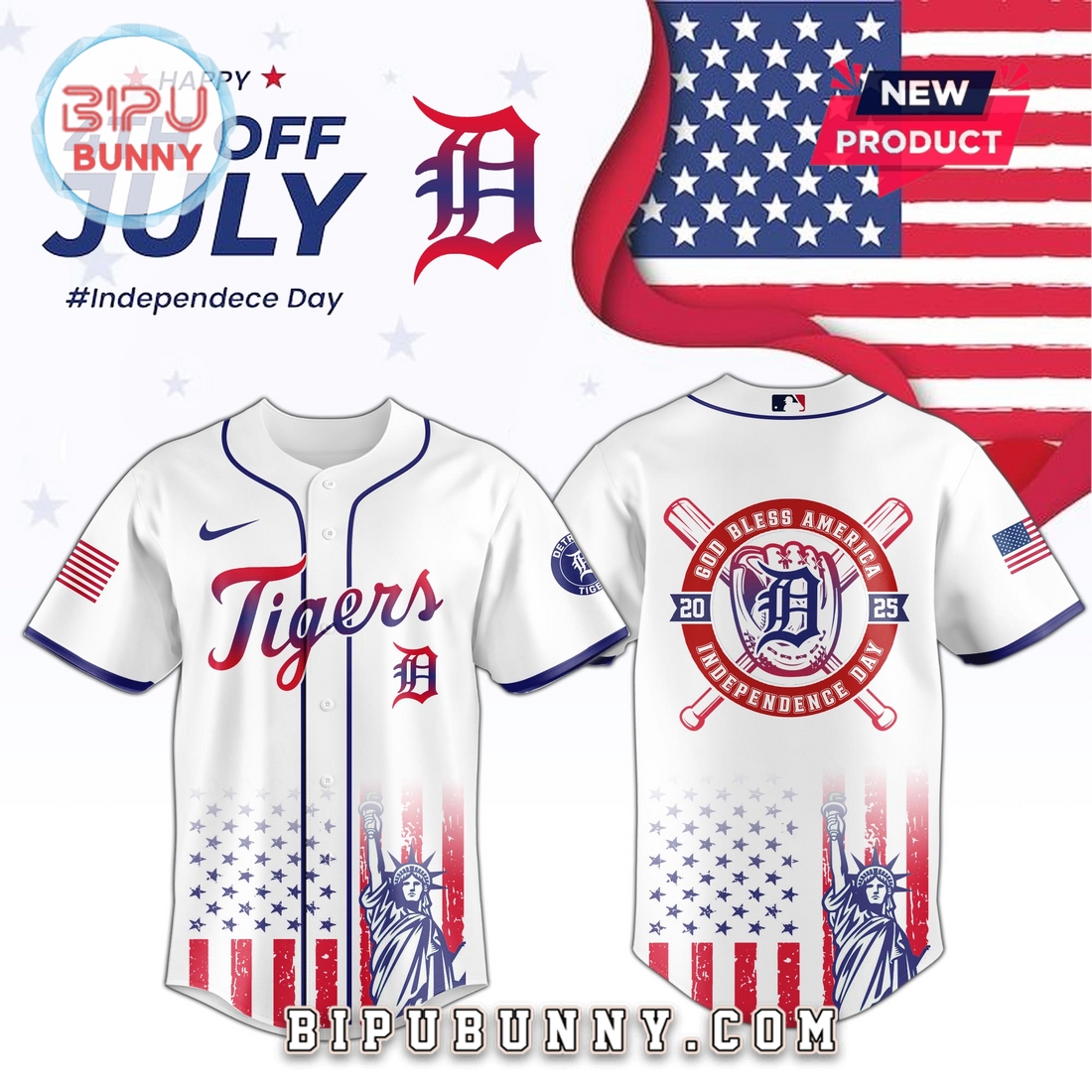 Detroit Tigers MLB Independence Day 2025 Baseball Jersey Detroit Tigers MLB Independence Day 2025 Baseball Jersey