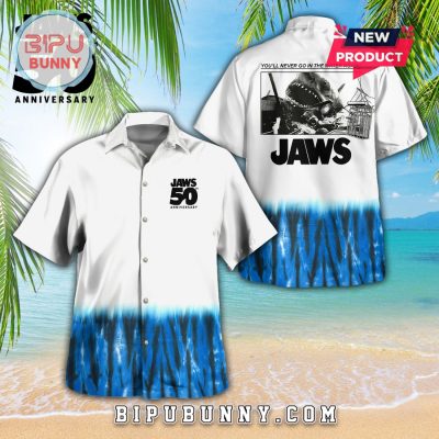 Jaws 50 Year Anniversary 3D Shark Hawaiian Shirt