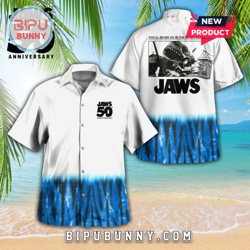 Jaws 50 Year Anniversary 3D Shark Hawaiian Shirt
