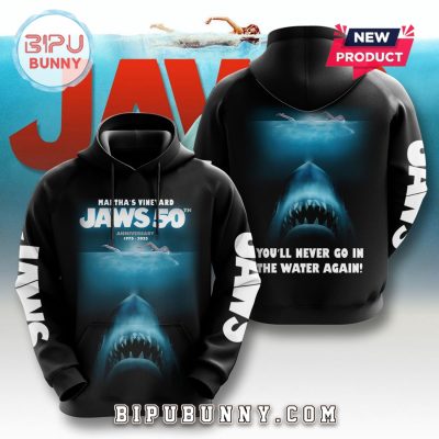 Jaws 50th Anniversary 1975 – 2025 Black Hoodie