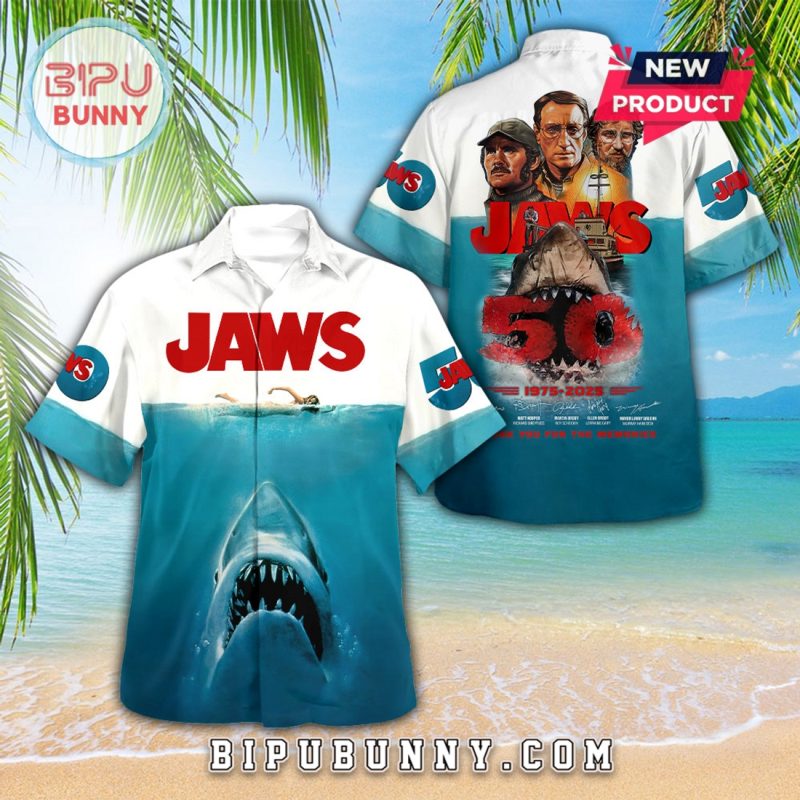 Jaws 50th Anniversary 1975 – 2025 Hawaiian Shirt