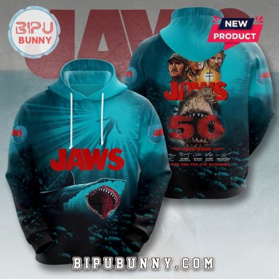Jaws Shark Graphic Blue Hoodie