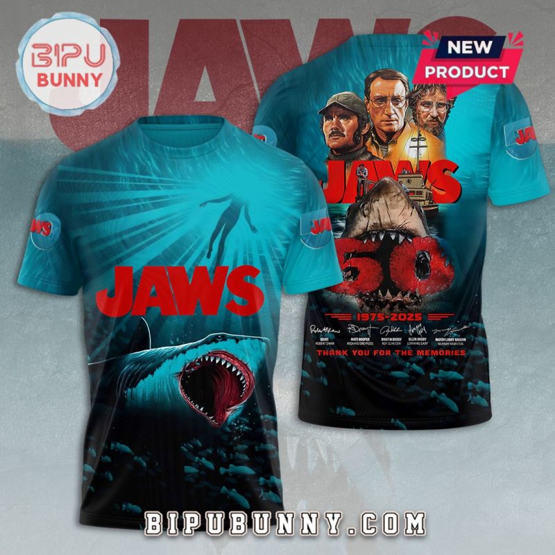 Jaws Shark Graphic Blue Hoodie