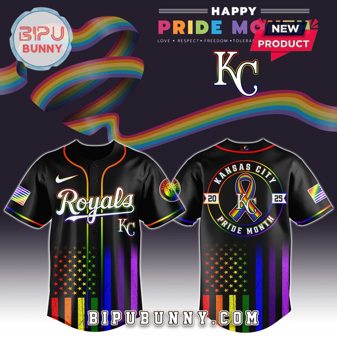 Kansas City Royals Happy Pride Month Baseball Jersey Kansas City Royals Happy Pride Month Baseball Jersey
