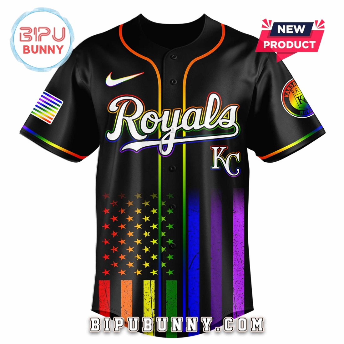 Kansas City Royals Happy Pride Month Baseball Jersey Kansas City Royals Happy Pride Month Baseball Jersey