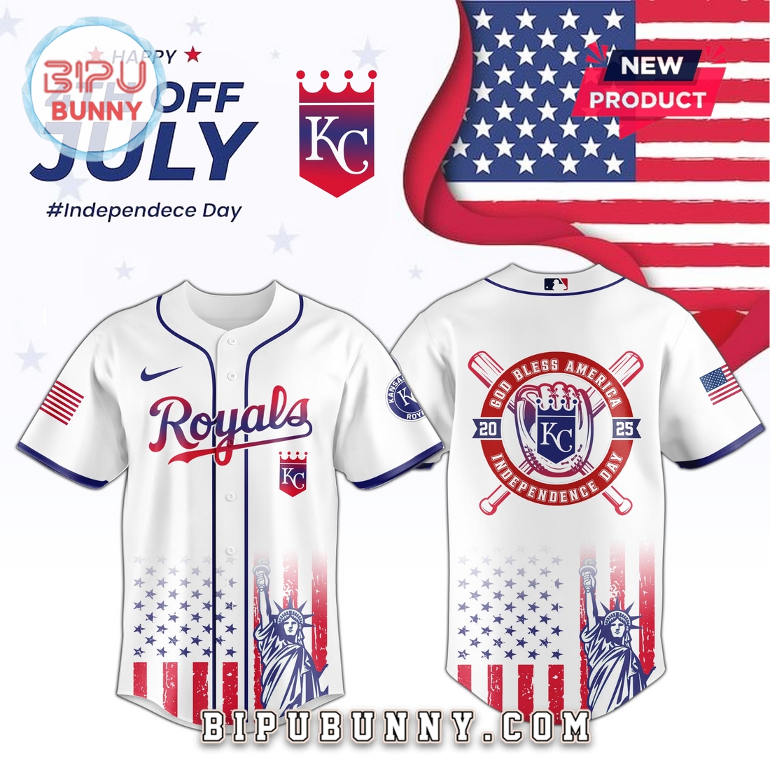 Kansas City Royals MLB Independence Day 2025 Baseball Jersey Kansas City Royals MLB Independence Day 2025 Baseball Jersey