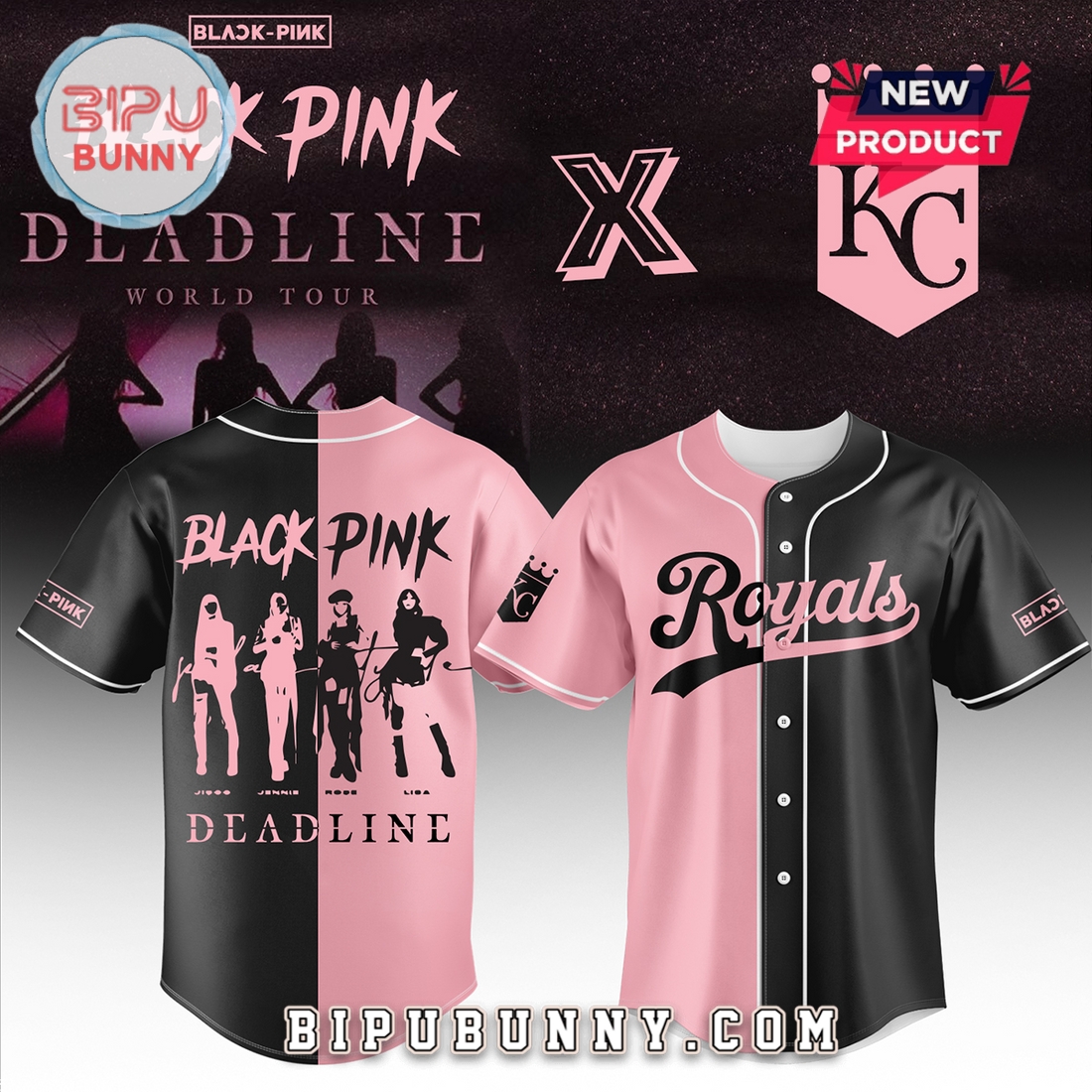Kansas City Royals MLB x BLACKPINK Baseball Jersey Kansas City Royals MLB x BLACKPINK Baseball Jersey