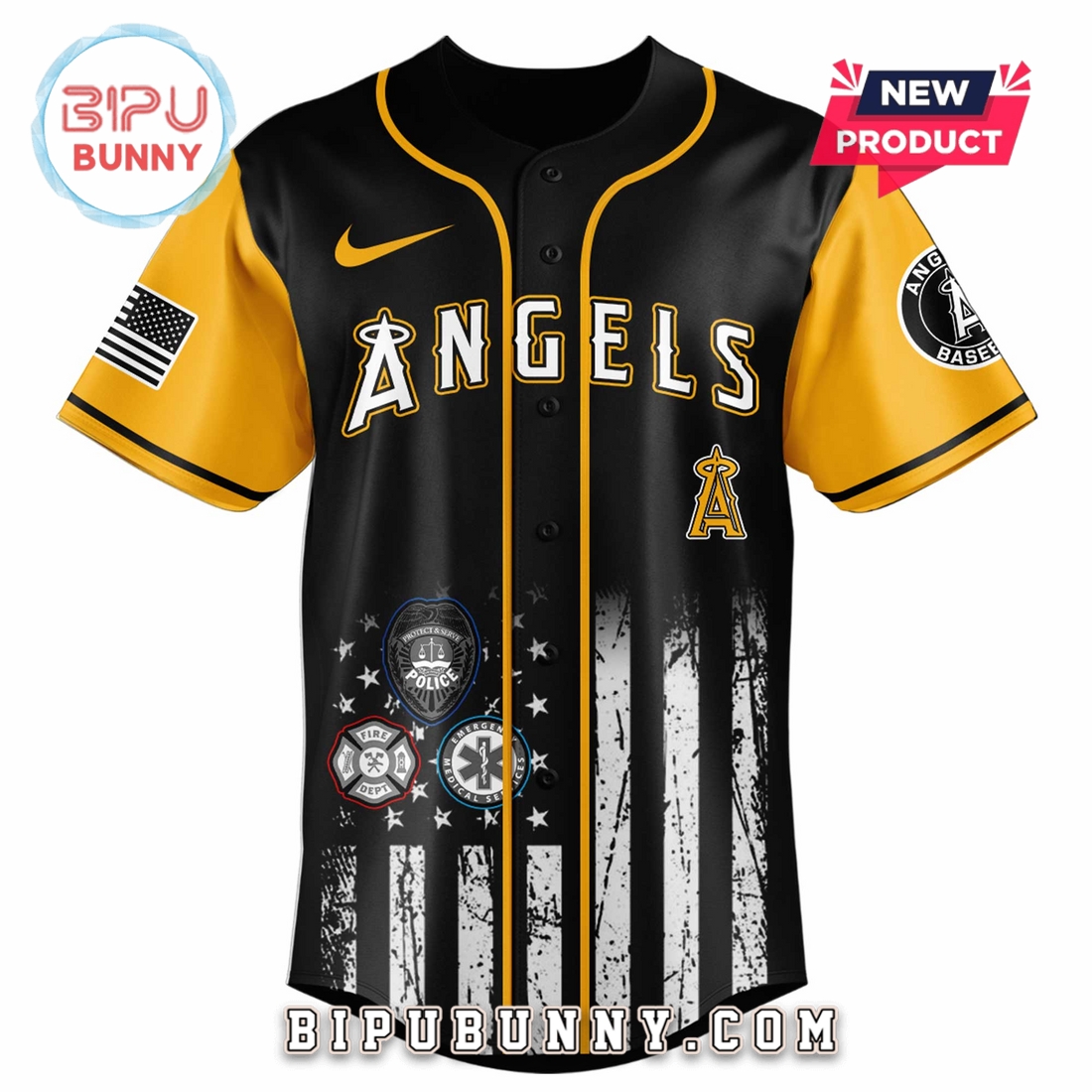 Los Angeles Angels MLB x First Responders Night Baseball Jersey Los Angeles Angels MLB x First Responders Night Baseball Jersey