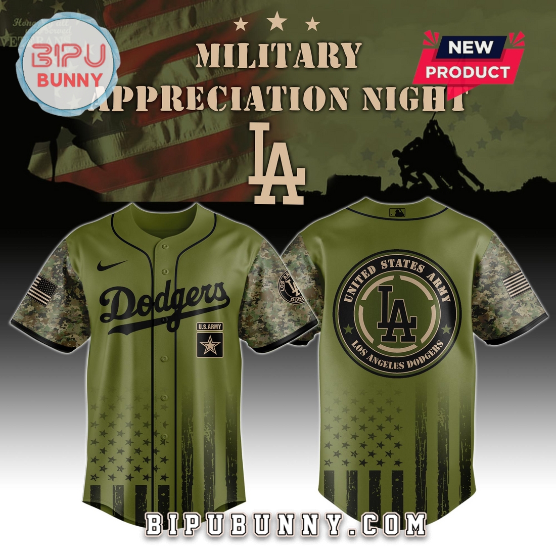 Los Angeles Dodgers MLB x Army Military Appreciation Night Baseball Jersey Los Angeles Dodgers MLB x Army Military Appreciation Night Baseball Jersey