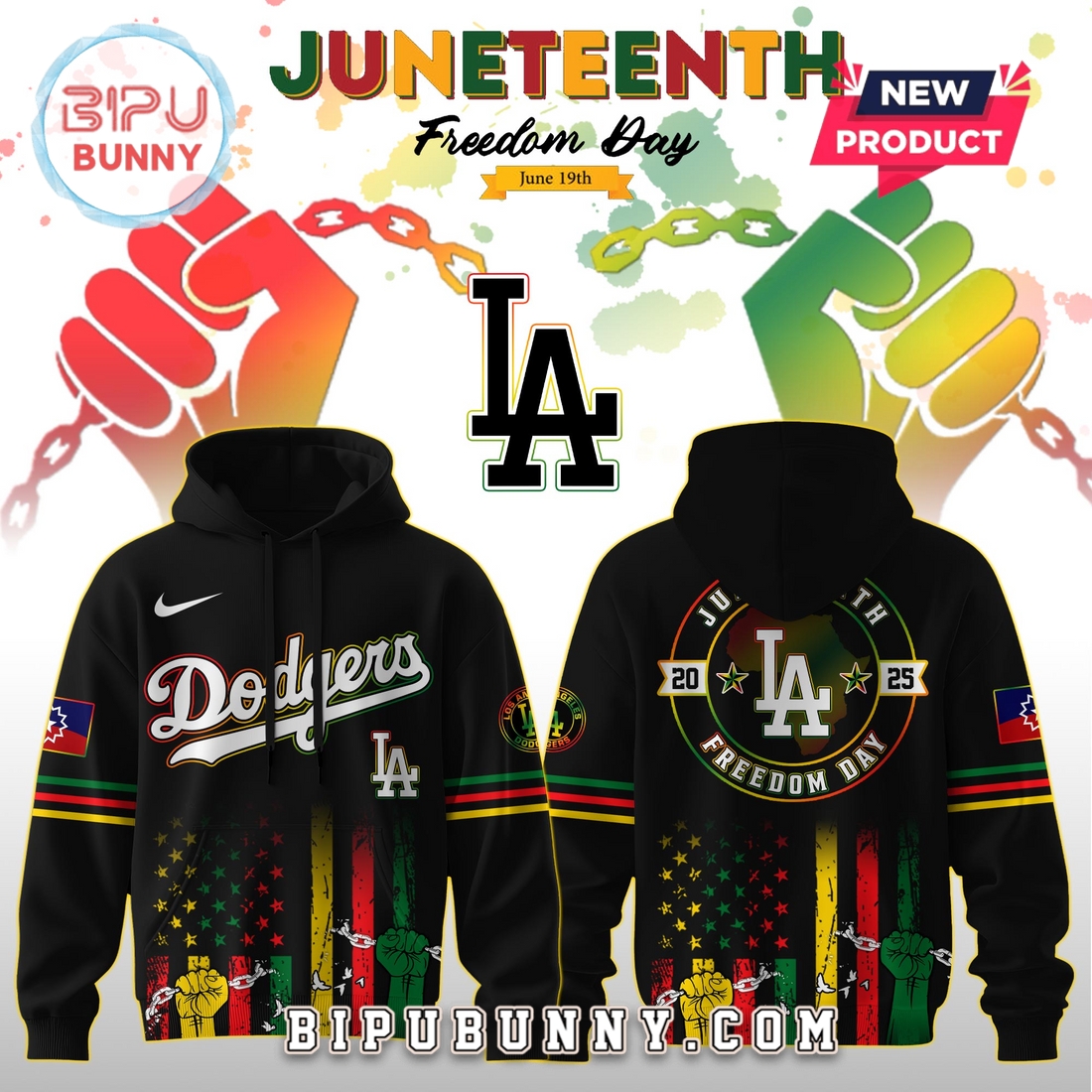 Los Angeles Dodgers MLB x Juneteenth Freedom Day Hoodie And Pants Los Angeles Dodgers MLB x Juneteenth Freedom Day Hoodie And Pants
