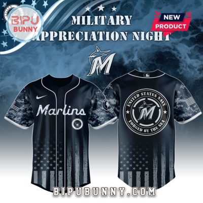 Miami Marlins MLB x Navy Military Appreciation Night Baseball Jersey