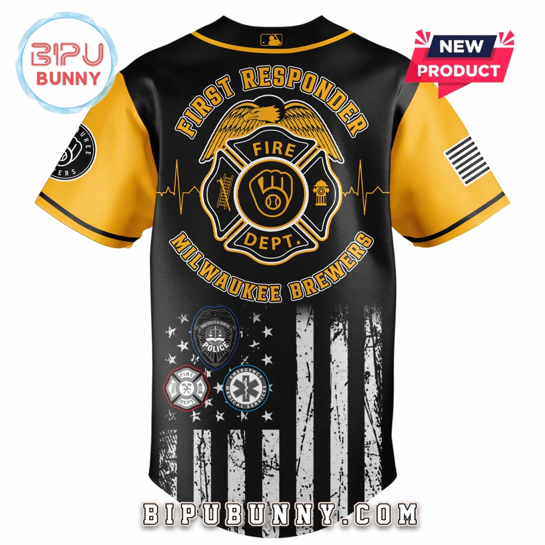 Milwaukee Brewers MLB x First Responders Night Baseball Jersey Milwaukee Brewers MLB x First Responders Night Baseball Jersey
