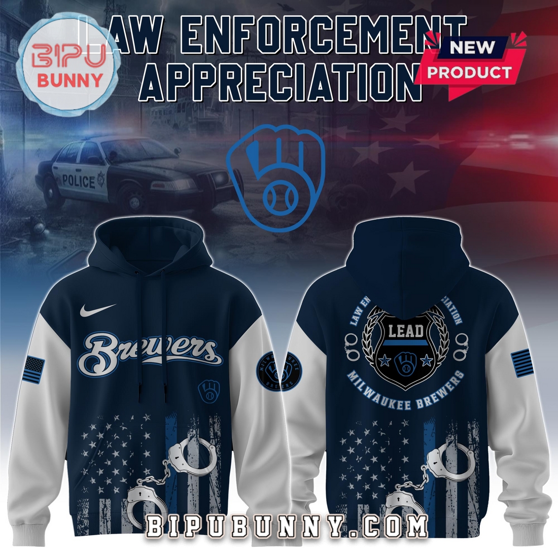 Milwaukee Brewers MLB x Law Enforcement Appreciation Day Hoodie And Pants Milwaukee Brewers MLB x Law Enforcement Appreciation Day Hoodie And Pants