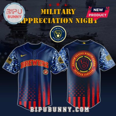 Milwaukee Brewers MLB x Marine Corps Military Appreciation Baseball Jersey
