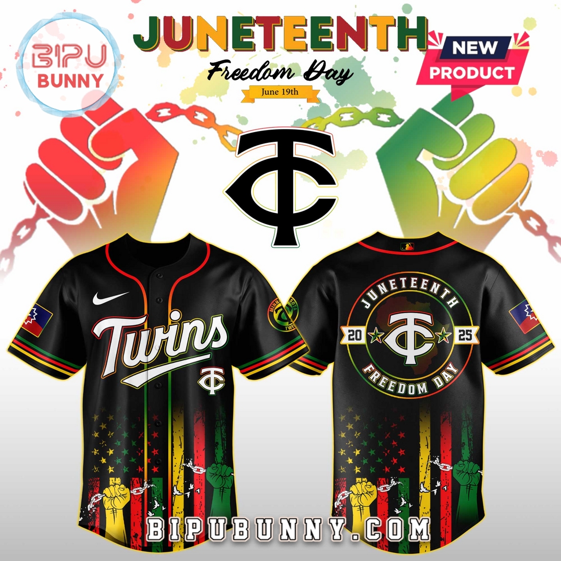Minnesota Twins MLB x Juneteenth Day 2025 Baseball Jersey Minnesota Twins MLB x Juneteenth Day 2025 Baseball Jersey