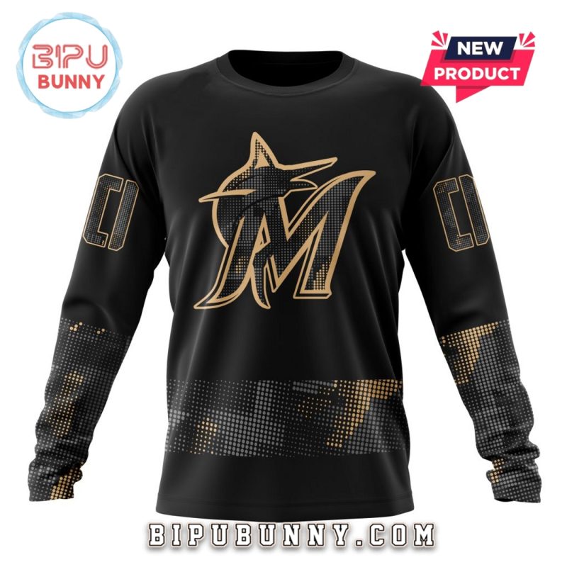 MLB Miami Marlins 2025 Armed Forces Day Hoodie