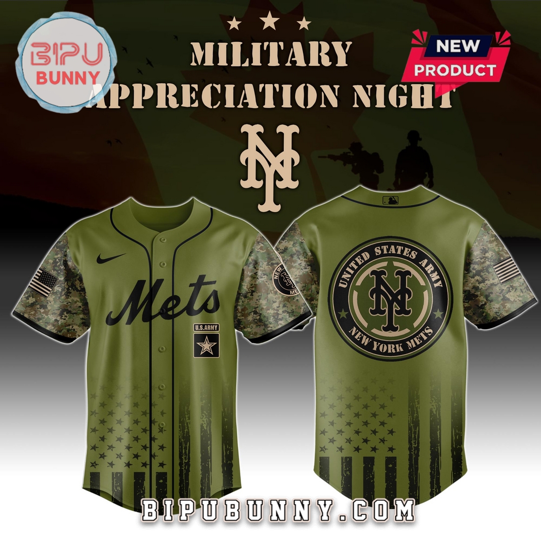 New York Mets MLB x Army Military Appreciation Night Baseball Jersey New York Mets MLB x Army Military Appreciation Night Baseball Jersey