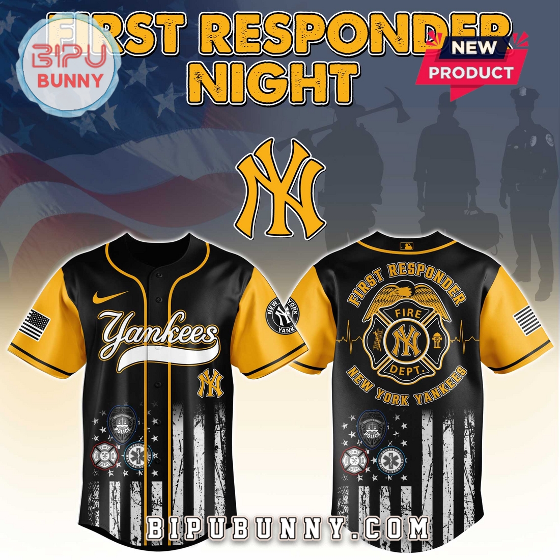 New York Yankees MLB x First Responders Night Baseball Jersey New York Yankees MLB x First Responders Night Baseball Jersey