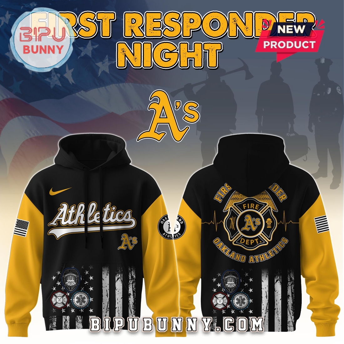Oakland Athletics MLB x First Responders Night Hoodie And Pants Oakland Athletics MLB x First Responders Night Hoodie And Pants
