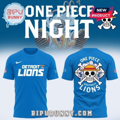 One Piece x Detroit Lions Blue Hoodie