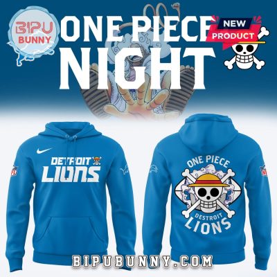 One Piece x Detroit Lions Blue Hoodie And Pants