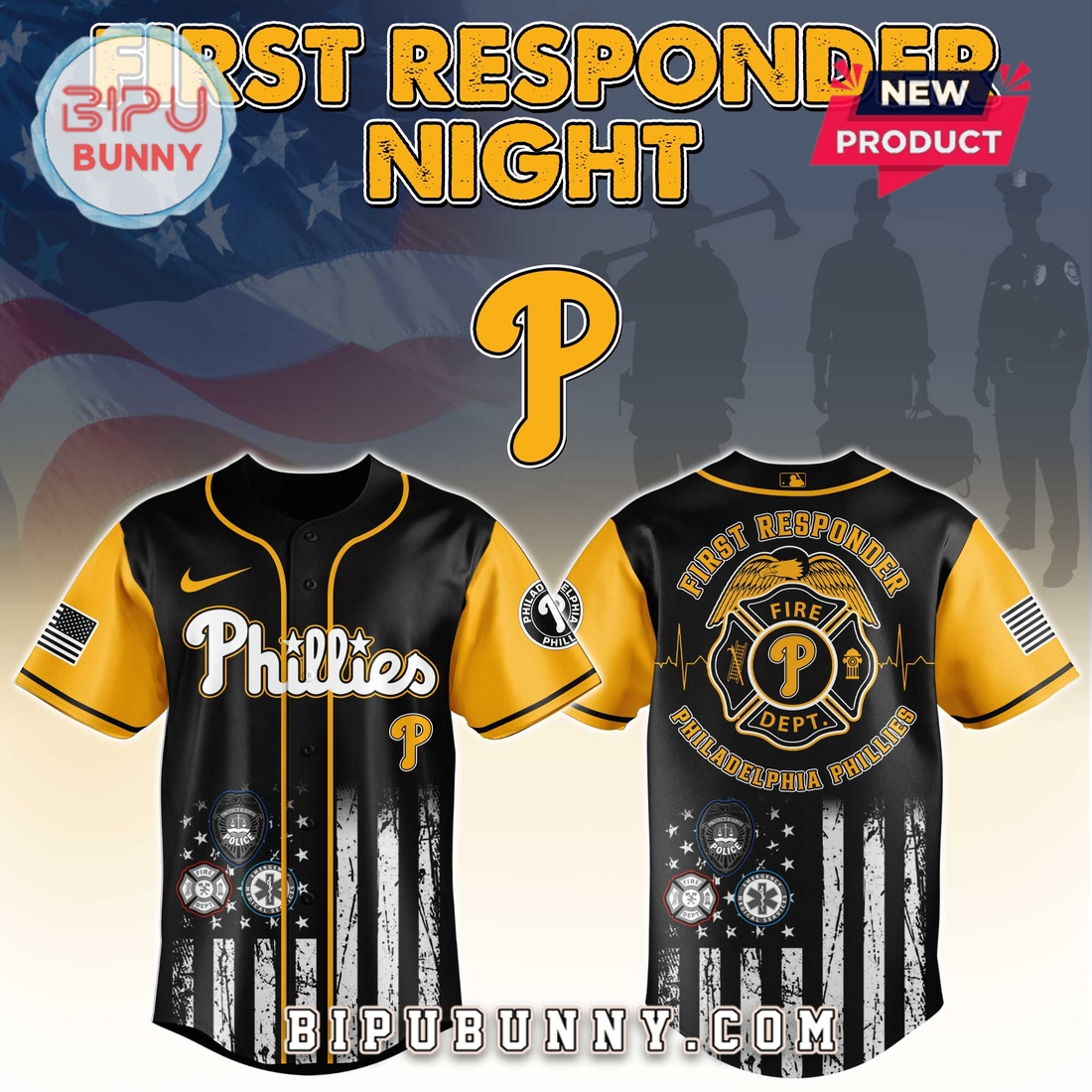 Philadelphia Phillies MLB x First Responders Night Baseball Jersey Philadelphia Phillies MLB x First Responders Night Baseball Jersey