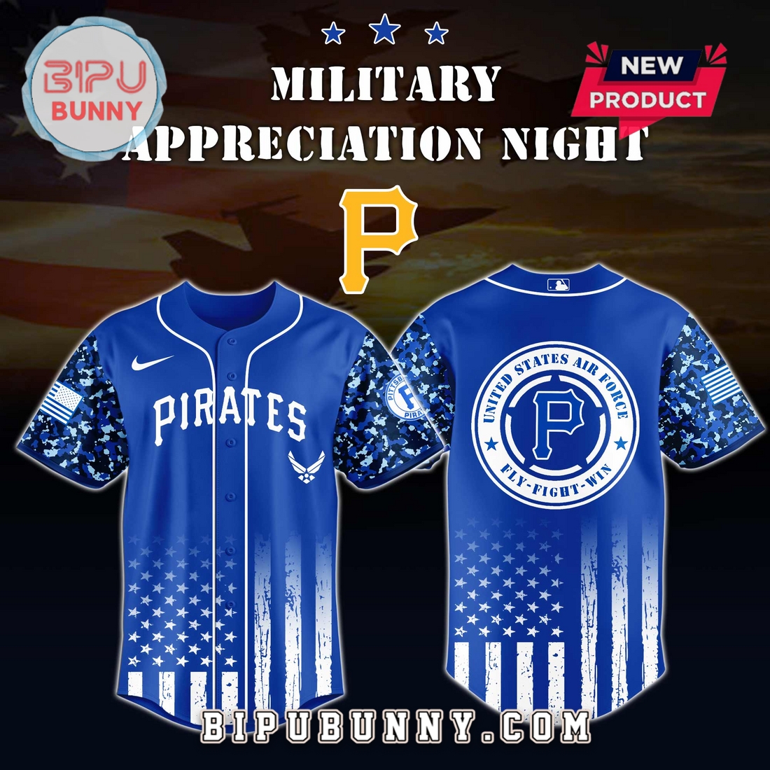 Pittsburgh Pirates MLB x Air Force Military Appreciation Night Baseball Jersey Pittsburgh Pirates MLB x Air Force Military Appreciation Night Baseball Jersey