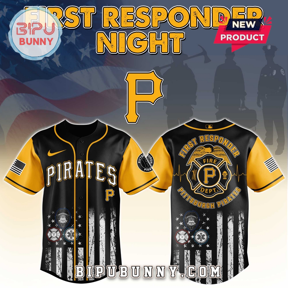 Pittsburgh Pirates MLB x First Responders Night Baseball Jersey Pittsburgh Pirates MLB x First Responders Night Baseball Jersey