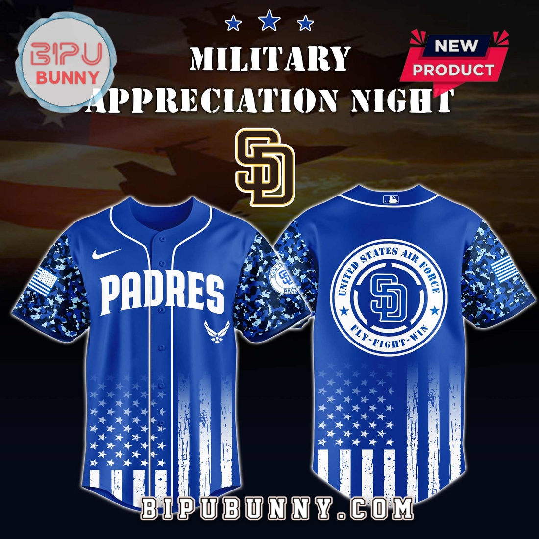 San Diego Padres MLB x Air Force Military Appreciation Night Baseball Jersey San Diego Padres MLB x Air Force Military Appreciation Night Baseball Jersey