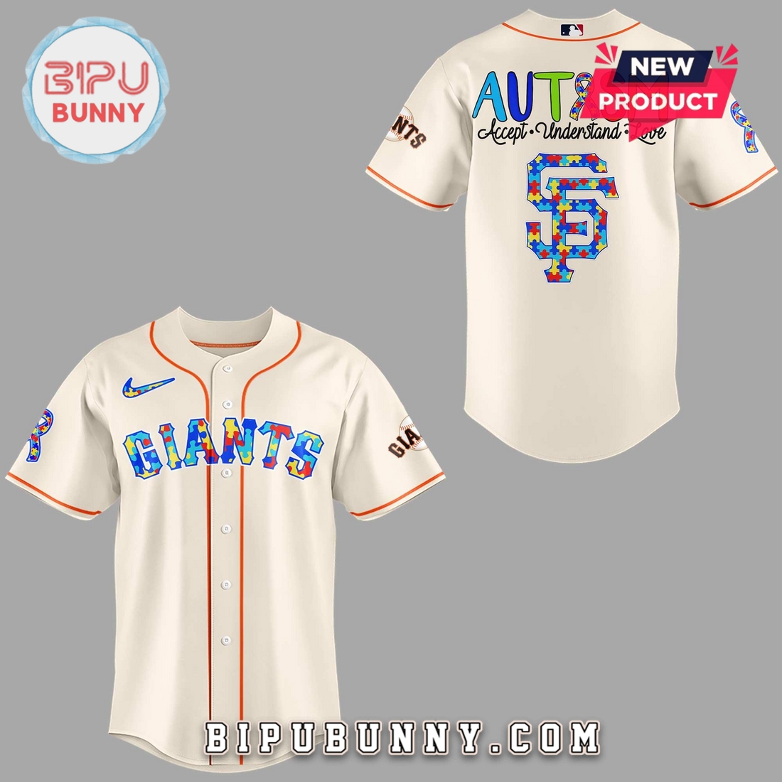 San Francisco Giants Autism Night Baseball Jersey San Francisco Giants Autism Night Baseball Jersey