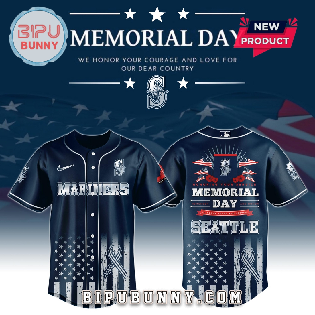 Seattle Mariners 2025 Memorial Day Baseball Jersey Seattle Mariners 2025 Memorial Day Baseball Jersey