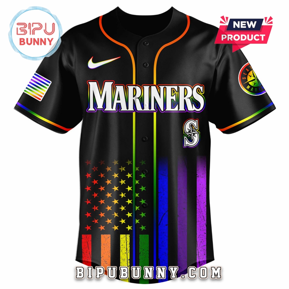 Seattle Mariners Happy Pride Month Baseball Jersey Seattle Mariners Happy Pride Month Baseball Jersey