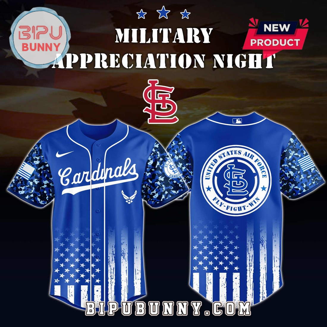 St.Louis Cardinals MLB x Air Force Military Appreciation Night Baseball Jersey St.Louis Cardinals MLB x Air Force Military Appreciation Night Baseball Jersey