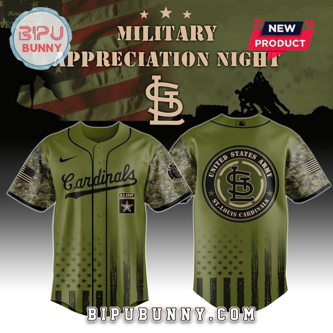St.Louis Cardinals MLB x Army Military Appreciation Night Baseball Jersey St.Louis Cardinals MLB x Army Military Appreciation Night Baseball Jersey