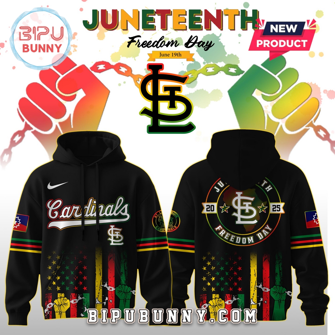 St.Louis Cardinals MLB x Juneteenth Freedom Day Hoodie And Pants St.Louis Cardinals MLB x Juneteenth Freedom Day Hoodie And Pants